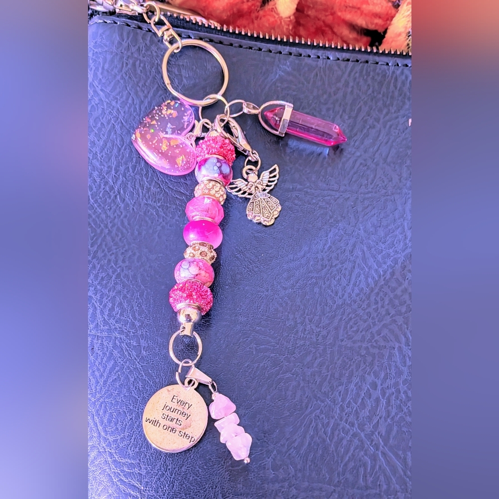 Pink Beaded Purse Charm By Inspired Jewelry By jo